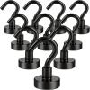 imageDIYMAG Magnetic Hooks 30lbs Magnet Hook 2025 Cruise Cabin Ship Essentials Heavy Duty Strong Magnets Refrigerator Fridge Hanging for Classroom Beach Vacation Kitchen Grills Home 60 PackBlack