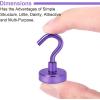imageDIYMAG Magnetic Hooks 30lbs Magnet Hook 2025 Cruise Cabin Ship Essentials Heavy Duty Strong Magnets Refrigerator Fridge Hanging for Classroom Beach Vacation Kitchen Grills Home 60 PackPurple