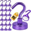 imageDIYMAG Magnetic Hooks 30lbs Magnet Hook 2025 Cruise Cabin Ship Essentials Heavy Duty Strong Magnets Refrigerator Fridge Hanging for Classroom Beach Vacation Kitchen Grills Home 60 PackPurple