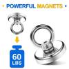 imageDIYMAG Magnetic Hooks 60 lbs27 KG Pulling Force Rare Earth Magnetic Hooks with Countersunk Hole Eyebolt for Home Kitchen Workplace Office and Garage 10 Packs60lbs Magnetic Hooks6P