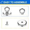 imageDIYMAG Magnetic Hooks 60 lbs27 KG Pulling Force Rare Earth Magnetic Hooks with Countersunk Hole Eyebolt for Home Kitchen Workplace Office and Garage 10 Packs100lbs Magnetic Hooks10P