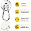 imageDIYMAG Magnetic Hooks 70LBS Heavy Duty Neodymium Magnetism with Swivel Carabiner HookGreat for Your Refrigerator and Other Magnetics Surfaces Pack of 15Swivel Hook 32mm7P