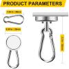 imageDIYMAG Magnetic Hooks 70LBS Heavy Duty Neodymium Magnetism with Swivel Carabiner HookGreat for Your Refrigerator and Other Magnetics Surfaces Pack of 15Swivel Hook 25mm6P