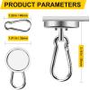 imageDIYMAG Magnetic Hooks 70LBS Heavy Duty Neodymium Magnetism with Swivel Carabiner HookGreat for Your Refrigerator and Other Magnetics Surfaces Pack of 15Swivel Hook 32mm7P