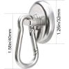 imageDIYMAG Magnetic Hooks 70LBS Heavy Duty Neodymium Magnetism with Swivel Carabiner HookGreat for Your Refrigerator and Other Magnetics Surfaces Pack of 15110LBS15P