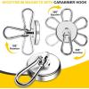 imageDIYMAG Magnetic Hooks 70LBS Heavy Duty Neodymium Magnetism with Swivel Carabiner HookGreat for Your Refrigerator and Other Magnetics Surfaces Pack of 15Swivel Hook 36mm4P