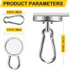 imageDIYMAG Magnetic Hooks 70LBS Heavy Duty Neodymium Magnetism with Swivel Carabiner HookGreat for Your Refrigerator and Other Magnetics Surfaces Pack of 15Swivel Hook 36mm4P