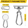 imageDIYMAG Magnetic Hooks 70LBS Heavy Duty Neodymium Magnetism with Swivel Carabiner HookGreat for Your Refrigerator and Other Magnetics Surfaces Pack of 1570LBS15P