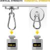 imageDIYMAG Magnetic Hooks 70LBS Heavy Duty Neodymium Magnetism with Swivel Carabiner HookGreat for Your Refrigerator and Other Magnetics Surfaces Pack of 15Swivel Hook 36mm4P