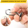 imageDIYMAG Magnetic Hooks 70LBS Heavy Duty Neodymium Magnetism with Swivel Carabiner HookGreat for Your Refrigerator and Other Magnetics Surfaces Pack of 15Swivel Hook 32mm7P