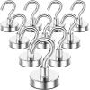 imageDIYMAG Magnetic Hooks for Hanging Cubicle Accessories 30lbs 2025 Cruise Cabin Ship Essentials N52 Magnetic Hook Heavy Duty Strong Magnets Fridge for Classroom Beach Kitchen Grills 10 Pack Black10Pack 50Lbs