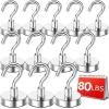 imageDIYMAG Magnetic Hooks110 lb Heavy Duty Strong Magnet with Hook for Hanging Strong Rare Earth Neodymium Magnet Hooks 6 Packs25mm80lbs