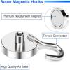 imageDIYMAG Magnetic Hooks110 lb Heavy Duty Strong Magnet with Hook for Hanging Strong Rare Earth Neodymium Magnet Hooks 6 Packs25mm80lbs