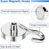 imageDIYMAG Magnetic Hooks110 lb Heavy Duty Strong Magnet with Hook for Hanging Strong Rare Earth Neodymium Magnet Hooks 6 Packs25mm80lbs