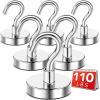 imageDIYMAG Magnetic Hooks110 lb Heavy Duty Strong Magnet with Hook for Hanging Strong Rare Earth Neodymium Magnet Hooks 6 Packs32mm110lbs