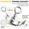 imageDIYMAG Neodymium Fishing Magnets 100lbs Pulling Force Rare Earth Magnet with Countersunk Hole Eyebolt Diameter 142Inch 36mm for Retrieving in River an Magnetic FishingSingle Hole
