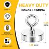 imageDIYMAG Neodymium Fishing Magnets 100lbs Pulling Force Rare Earth Magnet with Countersunk Hole Eyebolt Diameter 142Inch 36mm for Retrieving in River an Magnetic FishingSingle Hole