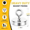 imageDIYMAG Neodymium Fishing Magnets 100lbs Pulling Force Rare Earth Magnet with Countersunk Hole Eyebolt Diameter 142Inch 36mm for Retrieving in River an Magnetic FishingSingle Hole