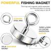 imageDIYMAG Neodymium Fishing Magnets 100lbs Pulling Force Rare Earth Magnet with Countersunk Hole Eyebolt Diameter 142Inch 36mm for Retrieving in River an Magnetic FishingSingle Hole
