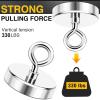 imageDIYMAG Neodymium Fishing Magnets 100lbs Pulling Force Rare Earth Magnet with Countersunk Hole Eyebolt Diameter 142Inch 36mm for Retrieving in River an Magnetic FishingSingle Hole