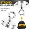 imageDIYMAG Neodymium Fishing Magnets 100lbs Pulling Force Rare Earth Magnet with Countersunk Hole Eyebolt Diameter 142Inch 36mm for Retrieving in River an Magnetic FishingSingle Hole