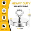 imageDIYMAG Neodymium Fishing Magnets 100lbs Pulling Force Rare Earth Magnet with Countersunk Hole Eyebolt Diameter 142Inch 36mm for Retrieving in River an Magnetic FishingSingle Hole