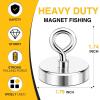 imageDIYMAG Neodymium Fishing Magnets 100lbs Pulling Force Rare Earth Magnet with Countersunk Hole Eyebolt Diameter 142Inch 36mm for Retrieving in River an Magnetic FishingSingle Hole