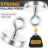 imageDIYMAG Neodymium Fishing Magnets 100lbs Pulling Force Rare Earth Magnet with Countersunk Hole Eyebolt Diameter 142Inch 36mm for Retrieving in River an Magnetic FishingSingle Hole