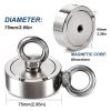 imageDIYMAG Neodymium Fishing Magnets 100lbs Pulling Force Rare Earth Magnet with Countersunk Hole Eyebolt Diameter 142Inch 36mm for Retrieving in River an Magnetic FishingSilver
