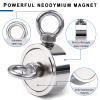 imageDIYMAG Neodymium Fishing Magnets 100lbs Pulling Force Rare Earth Magnet with Countersunk Hole Eyebolt Diameter 142Inch 36mm for Retrieving in River an Magnetic FishingDouble Sided