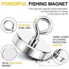 imageDIYMAG Neodymium Fishing Magnets 100lbs Pulling Force Rare Earth Magnet with Countersunk Hole Eyebolt Diameter 142Inch 36mm for Retrieving in River an Magnetic FishingSingle Hole