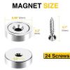 imageDIYMAG Neodymium Round Base Cup Magnet Strong Rare Earth Magnets with Heavy Duty Countersunk Hole and Stainless Screws for Refrigerator Magnetic Office Craft SilverSilver