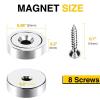 imageDIYMAG Neodymium Round Base Cup Magnet Strong Rare Earth Magnets with Heavy Duty Countersunk Hole and Stainless Screws for Refrigerator Magnetic Office Craft SilverSilver