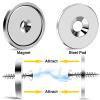 imageDIYMAG Neodymium Round Base Cup Magnet Strong Rare Earth Magnets with Heavy Duty Countersunk Hole and Stainless Screws for Refrigerator Magnetic Office Craft SilverSilver