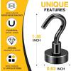 imageDIYMAG Outdoor Hooks for Hanging String Lights White Magnetic Hooks Strong 30lbs Hanging Party Light Wall Cable 2025 Cruise Cabin Ship Essentials Heavy Duty Strong Magnets for Outside Grill 6PCSBlack