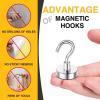 imageDIYMAG Outdoor Hooks for Hanging String Lights White Magnetic Hooks Strong 30lbs Hanging Party Light Wall Cable 2025 Cruise Cabin Ship Essentials Heavy Duty Strong Magnets for Outside Grill 6PCSSilver