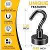 imageDIYMAG Outdoor Hooks for Hanging String Lights White Magnetic Hooks Strong 30lbs Hanging Party Light Wall Cable 2025 Cruise Cabin Ship Essentials Heavy Duty Strong Magnets for Outside Grill 6PCSBlack