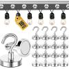 imageDIYMAG Outdoor Hooks for Hanging String Lights White Magnetic Hooks Strong 30lbs Hanging Party Light Wall Cable 2025 Cruise Cabin Ship Essentials Heavy Duty Strong Magnets for Outside Grill 6PCSSilver
