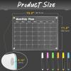 imageDIYMAG Planning Pads 4Pack Acrylic Magnetic Dry Erase Calendar for Fridge Clear Skylight Calendar Set 2025 Magnetic Weekly Monthly Daily Memo Planner Board for Refrigerator with 6 Colors MarkersTransparen