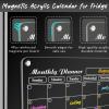 imageDIYMAG Planning Pads 4Pack Acrylic Magnetic Dry Erase Calendar for Fridge Clear Skylight Calendar Set 2025 Magnetic Weekly Monthly Daily Memo Planner Board for Refrigerator with 6 Colors MarkersTransparen