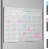 imageDIYMAG Planning Pads 4Pack Acrylic Magnetic Dry Erase Calendar for Fridge Clear Skylight Calendar Set 2025 Magnetic Weekly Monthly Daily Memo Planner Board for Refrigerator with 6 Colors MarkersTransparen