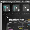 imageDIYMAG Planning Pads 4Pack Acrylic Magnetic Dry Erase Calendar for Fridge Clear Skylight Calendar Set 2025 Magnetic Weekly Monthly Daily Memo Planner Board for Refrigerator with 6 Colors MarkersTransparen