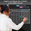 imageDIYMAG Planning Pads 4Pack Acrylic Magnetic Dry Erase Calendar for Fridge Clear Skylight Calendar Set 2025 Magnetic Weekly Monthly Daily Memo Planner Board for Refrigerator with 6 Colors MarkersTransparen