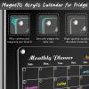 imageDIYMAG Planning Pads 4Pack Acrylic Magnetic Dry Erase Calendar for Fridge Clear Skylight Calendar Set 2025 Magnetic Weekly Monthly Daily Memo Planner Board for Refrigerator with 6 Colors MarkersTransparen