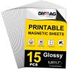 imageDIYMAG Printable Magnetic Sheets 15Pcs 85 x 11 Inch Flexible Magnet Sheets Matte Non Adhesive Magnetic Paper for Inkjet Printer Photo DIY Crafts83x117inch