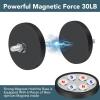 imageDIYMAG Rubber Coated Magnets 12 Pcs Adhesive Power 120LBS AntiScratch Neodymium Magnet Base with M8 Threaded Studs and Nuts Black Strong Magnets Hold for Light Bar Mirror Camera PTZM530LB169in
