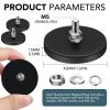 imageDIYMAG Rubber Coated Magnets 12 Pcs Adhesive Power 120LBS AntiScratch Neodymium Magnet Base with M8 Threaded Studs and Nuts Black Strong Magnets Hold for Light Bar Mirror Camera PTZM530LB169in