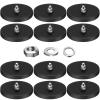 imageDIYMAG Rubber Coated Magnets 12 Pcs Adhesive Power 120LBS AntiScratch Neodymium Magnet Base with M8 Threaded Studs and Nuts Black Strong Magnets Hold for Light Bar Mirror Camera PTZM8120LB346in