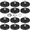 imageDIYMAG Rubber Coated Magnets 12 Pcs Adhesive Power 120LBS AntiScratch Neodymium Magnet Base with M8 Threaded Studs and Nuts Black Strong Magnets Hold for Light Bar Mirror Camera PTZM530LB169in