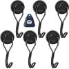 imageDIYMAG Swivel Swing Powerful Magnetic Hooks 100LB 7 Pack Strong Heavy Duty Neodymium Magnet Hooks Great for Grill Refrigerator Kitchen OfficeLength 68mm267in Diameter 32mm126inBlack